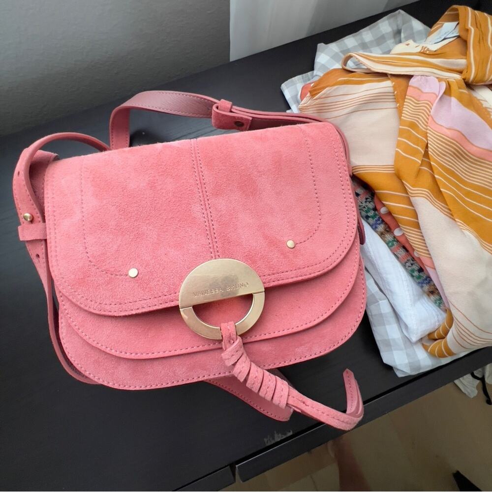 Vanessa Bruno Sac A Rabat Suede Crossbody Bag - Sorbet